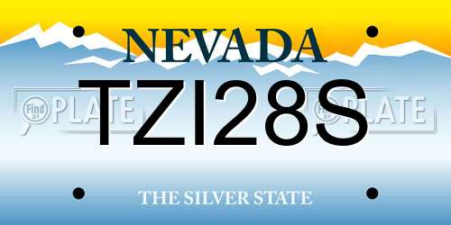 TZI28S Nevada License Plate