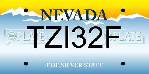 TZI32F Nevada License Plate