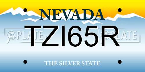 TZI65R Nevada License Plate