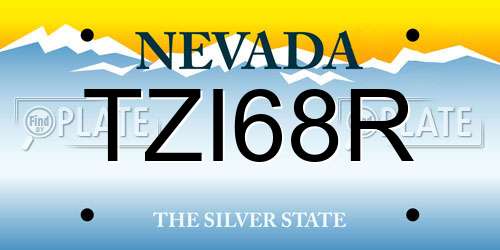 TZI68R Nevada License Plate