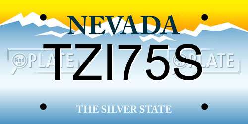 TZI75S Nevada License Plate