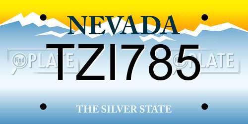 TZI785 Nevada License Plate
