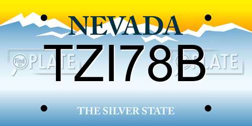TZI78B Nevada License Plate