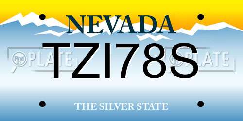 TZI78S Nevada License Plate