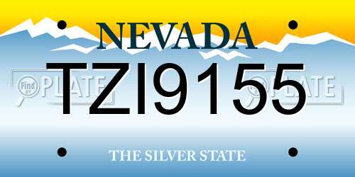 TZI9155 Nevada License Plate