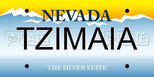 TZIMAIA Nevada License Plate