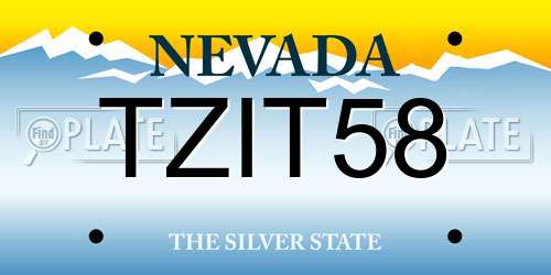 TZIT58 Nevada License Plate