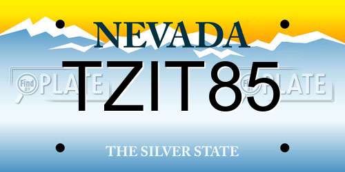 TZIT85 Nevada License Plate
