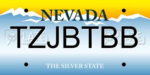 TZJBTBB Nevada License Plate