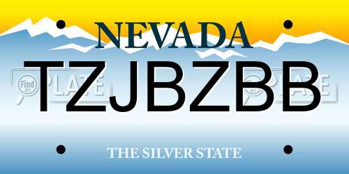 TZJBZBB Nevada License Plate