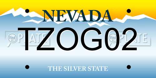 TZOG02 Nevada License Plate