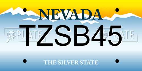 TZSB45 Nevada License Plate