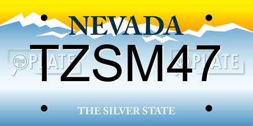 TZSM47 Nevada License Plate