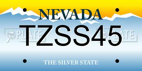 TZSS45 Nevada License Plate