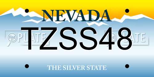 TZSS48 Nevada License Plate