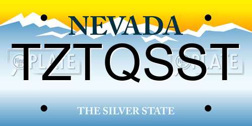 TZTQSST Nevada License Plate