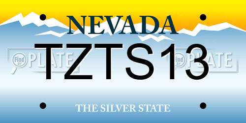 TZTS13 Nevada License Plate