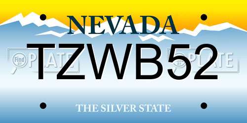 TZWB52 Nevada License Plate