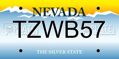 TZWB57 Nevada License Plate