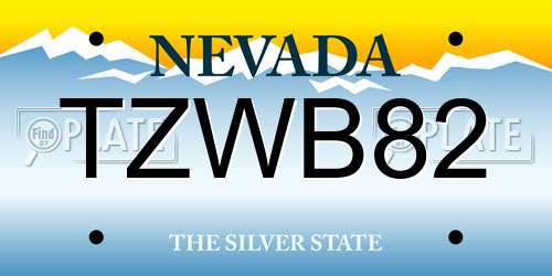 TZWB82 Nevada License Plate