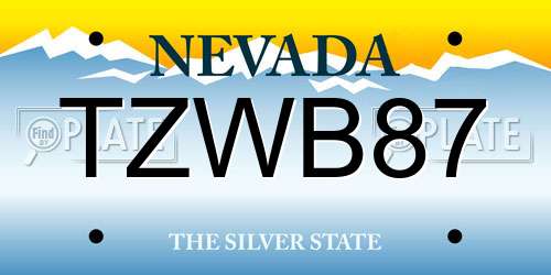 TZWB87 Nevada License Plate