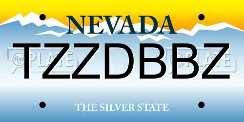 TZZDBBZ Nevada License Plate