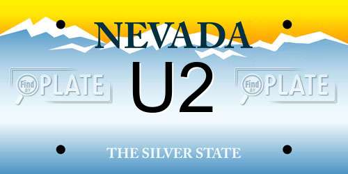U2 Nevada License Plate