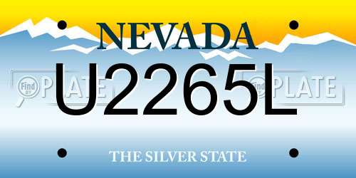 U2265L Nevada License Plate
