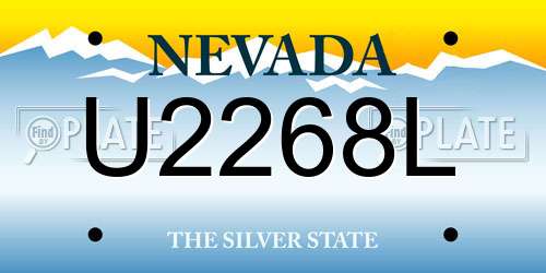 U2268L Nevada License Plate