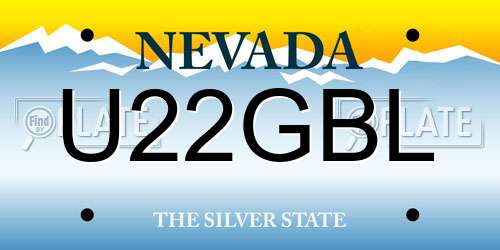 U22GBL Nevada License Plate