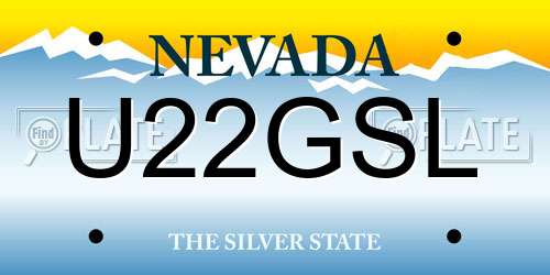 U22GSL Nevada License Plate