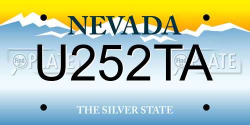 U252TA Nevada License Plate