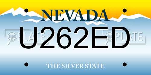 U262ED Nevada License Plate