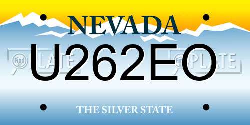 U262EO Nevada License Plate