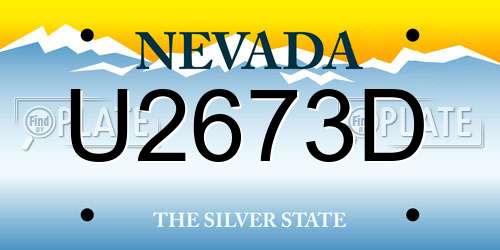 U2673D Nevada License Plate