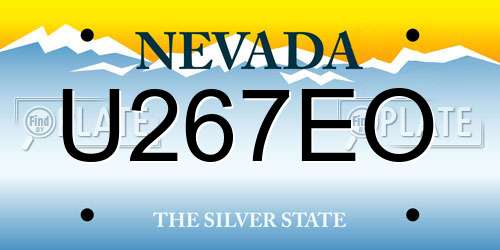 U267EO Nevada License Plate