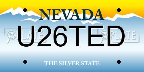 U26TED Nevada License Plate