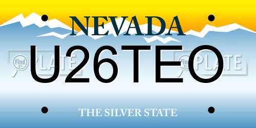 U26TEO Nevada License Plate