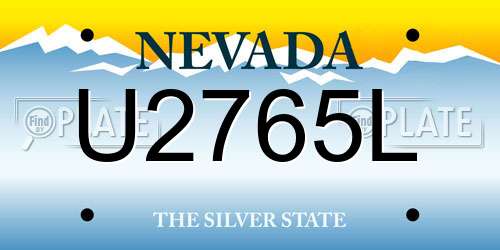 U2765L Nevada License Plate