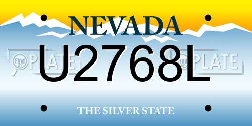 U2768L Nevada License Plate
