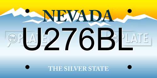 U276BL Nevada License Plate