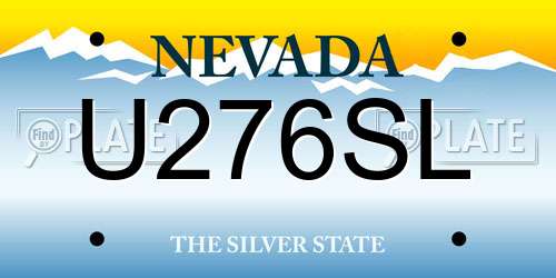 U276SL Nevada License Plate