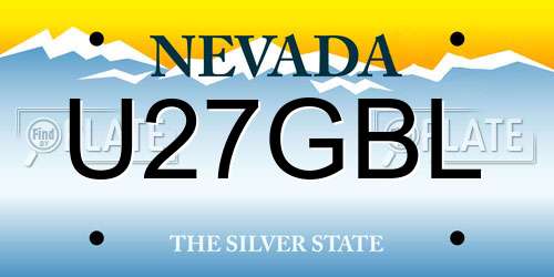 U27GBL Nevada License Plate