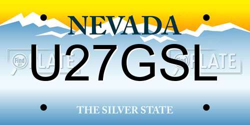 U27GSL Nevada License Plate