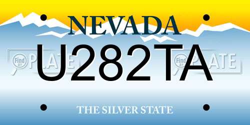 U282TA Nevada License Plate