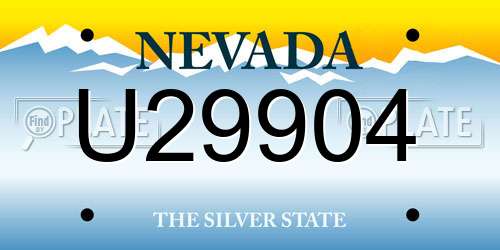 U29904 Nevada License Plate
