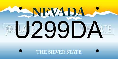 U299DA Nevada License Plate