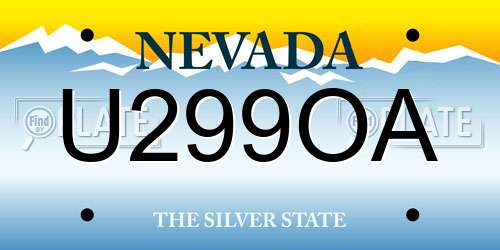 U299OA Nevada License Plate