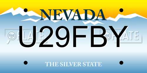 U29FBY Nevada License Plate