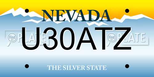 U30ATZ Nevada License Plate